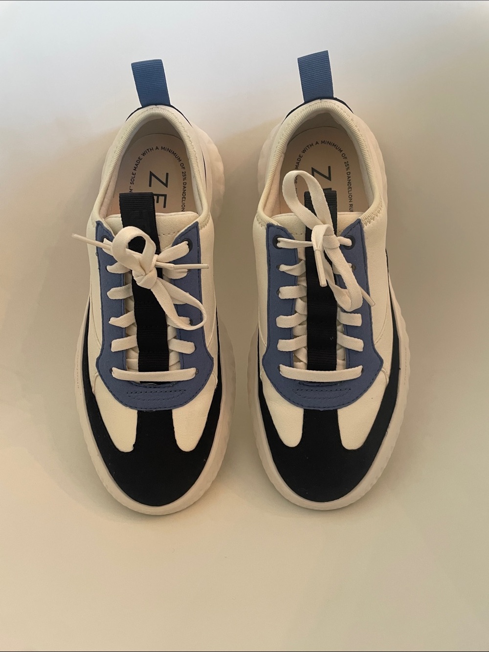 Cole Haan White, Navy & Light Blue  Sneakers, Generation Zero Grand II, T-Toe